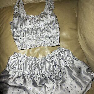 Zara skirt and tank MATCHING SET, periwinkle floral - size S